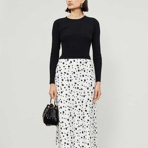 Ted Baker Color Blocked Midi Polka Dress Sweater top